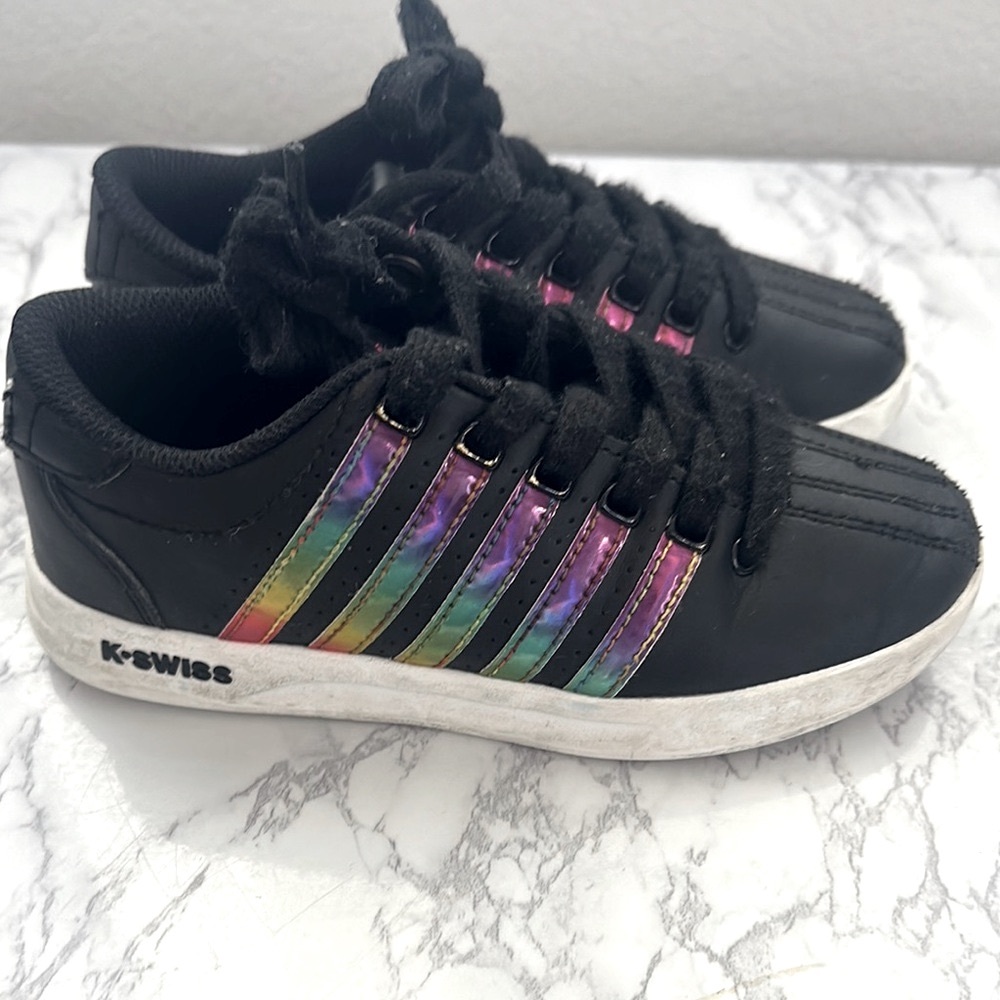 K-Swiss Kids Black and Rainbow Sneakers